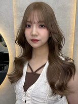 ルノン フィージュ(LUNON fieju)&nbsp;ハイライトカラーくびれヘアアプリコットオレンジ