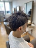 朝のセットが時短！爽やかツーブロックショート