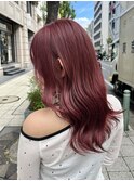 レイヤーカット×ピンクパープル