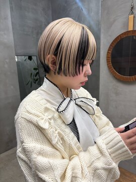 テトヘアー(teto hair) ショートボブ デザインカラー ワイドバング