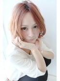 センターパート＊大人かわいいワンサイドボブ