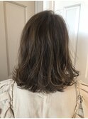 namie ハイライトハイトーン切りっぱなしミディ