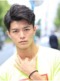 ワイルドツーブロック 前髪かきあげ ジェル 男髪