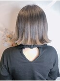 チラ見え可愛い×切りっぱなしボブ×インナーカラー×ベージュ