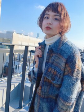 ルービック 京橋(Rubik's) 大人可愛いバングショート×ニュアンスパーマベージュ
