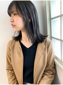 【nude仲井】ブルーアッシュグレー/切りっぱなし ミディアム