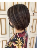 ハイライト×丸みボブ♪
