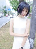 【心斎橋/南船場】透明感×暗髪☆ブルーブラック/ミニボブ/小顔