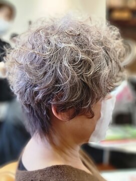 白髪を活かしたカラー パーマでボリュームと動きを L カルスコレクション K Luz Coleccion のヘアカタログ ホットペッパービューティー
