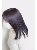 :ミディ　:セミロング　:ディープパープル　:イルミナ　:暗髪