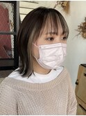 『デザインカラー』ホワイティベージュインナーカラー