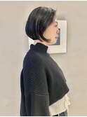 20代30代40代前下がりストレートハンサム大人ボブリップライン