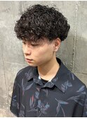 ハードパーマ　束感プードルパーマ　ツーブロックマッシュ