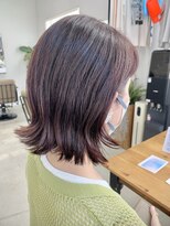 ヘアー アイス 御器所本店(HAIR ICI) 外ハネヘルシースタイルピンクパープル