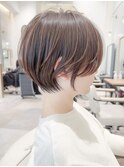 丸さが可愛い透け感ショート20代30代40代50代60代