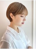 大人ショートボブ丸みショートカットマッシュショート前髪あり