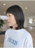 前髪短めの丸みボブ/ショートカット/ショートバング/