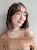 イメチェンエアリーカール愛され外ハネボブ美髪斜めバング