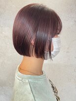 ビスクヘアデザイン(bisq hair design)&nbsp;ボブ　ミルクティーベージュ　艶髪　髪質改善カラー　ショート