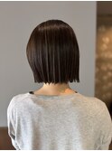 暗くても透け感カラー◎鉄板の切りっぱなし、ミニボブ！