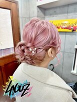 ラグズ 茅ヶ崎(LAGUZ)&nbsp;【ヘアセット】韓国風ピンクカラー×華やかねじりシニヨン