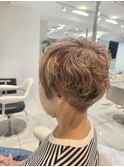 刈り上げマッシュ/白髪ぼかし/白髪染め/グレイヘア/パーマ