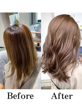 エイム(A-im)の写真/【透き通る質感・上質な艶感も思いのまま！透明感をぐっと引き上げるカラー技術を体感♪】