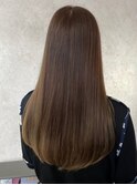 髪質改善カラー　艶カラー　ブラウンカラー　ミディアム