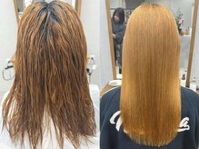 髪質改善酸性縮毛矯正なら、ダメージレスにブリーチ毛にも対応可