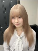 18596_ミルクティーベージュレイヤーコーラルベージュ韓国巻き