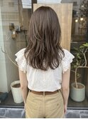レイヤー×セミロング×ブリックブラウン1