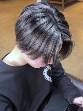 ブレイズヘアー(BLAZEhair) 【ナチュラル仕上げ】グレージュバレイヤージュ×ブリーチ１回