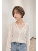 バグズ ヘアデザイン 桔梗が丘店(Baguz HAIR DESIGN)&nbsp;丸みショートシースルーバング小顔ショートボブ