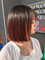 アッシュ 川崎店(Ash)&nbsp;ボブ　グラデーションカラー　ブラウン　チェリーレッド