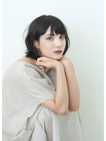 小顔&黒髪&毛先パーマ大人かわいい似合わせカットイメチェン528