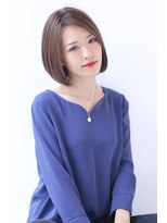 オーロ 緑地公園店(ORO)&nbsp;アッシュブラウン前下がり大人かわいい小顔フレンチボブ大人ボブ