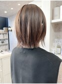 福山市美容室Caary人気 秋ヘアミディアムレイヤースタイル