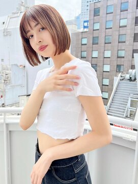 シー バイ ロンド 新宿(Sea by Lond) ワンホンレイヤー×ダークブルー[デジタルパーマ/ボブ/韓国]