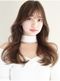 切りっぱなしボブ エアリーロング 美髪 ピンクブラウン
