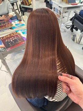 レヴ 草加店(LEV.) シルキーベージュデザインカラー レイヤーカット ウェットヘア