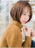 透明感マロンベージュツヤ髪前下がりミニボブc6上尾10代20代30代
