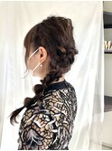 編みおろし　結婚式　お呼ばれアレンジ　成人式　卒業式