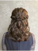 【ハーフアップパーティーヘアアレンジ】タイトシニヨンカチモリ
