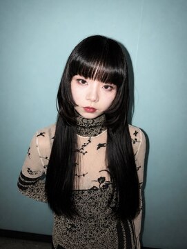 ノラ ヘアーサロン(NORA HAIR SALON) 黒髪ロング×ワイドバング×顔まわりレイヤー