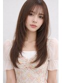 韓国レイヤー ハッシュカット 顔まわりレイヤー 縮毛矯正 恵比寿