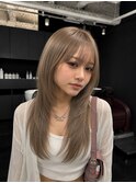 レイヤーカット/オリーブベージュ/ダブルカラー