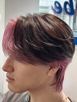 オーシャントーキョー 神戸(OCEAN TOKYO KOBE)&nbsp;ピンクインナーカラーブラウンニュアンスセンターパートウルフ