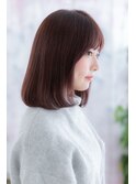 大人かわいいくすみピンク☆艶カラーナチュラルボブディb