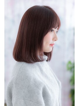 ミック ヘアアンドビューティー 大山店(miq  Hair&Beauty) 大人かわいいくすみピンク☆艶カラーナチュラルボブディb