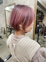 プラグ ヘアーデザイン 大名店(PLUG hair design)&nbsp;ピンクカラー　ショートヘア